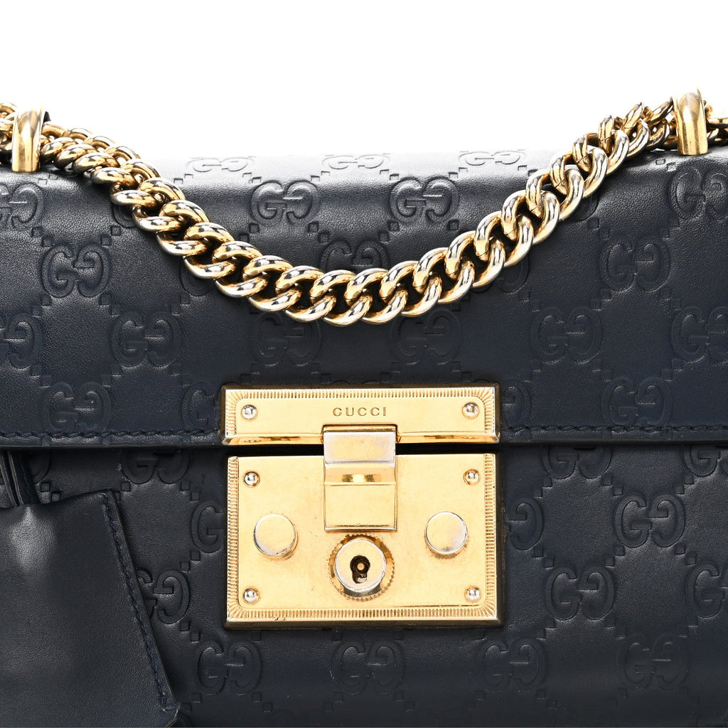 Guccissima Small Padlock Shoulder Bag Blue Agata product image 8, provided for visual reference and product detail review