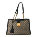 GG Supreme Monogram Medium Padlock Tote Black product image 1, provided for visual reference and product detail review
