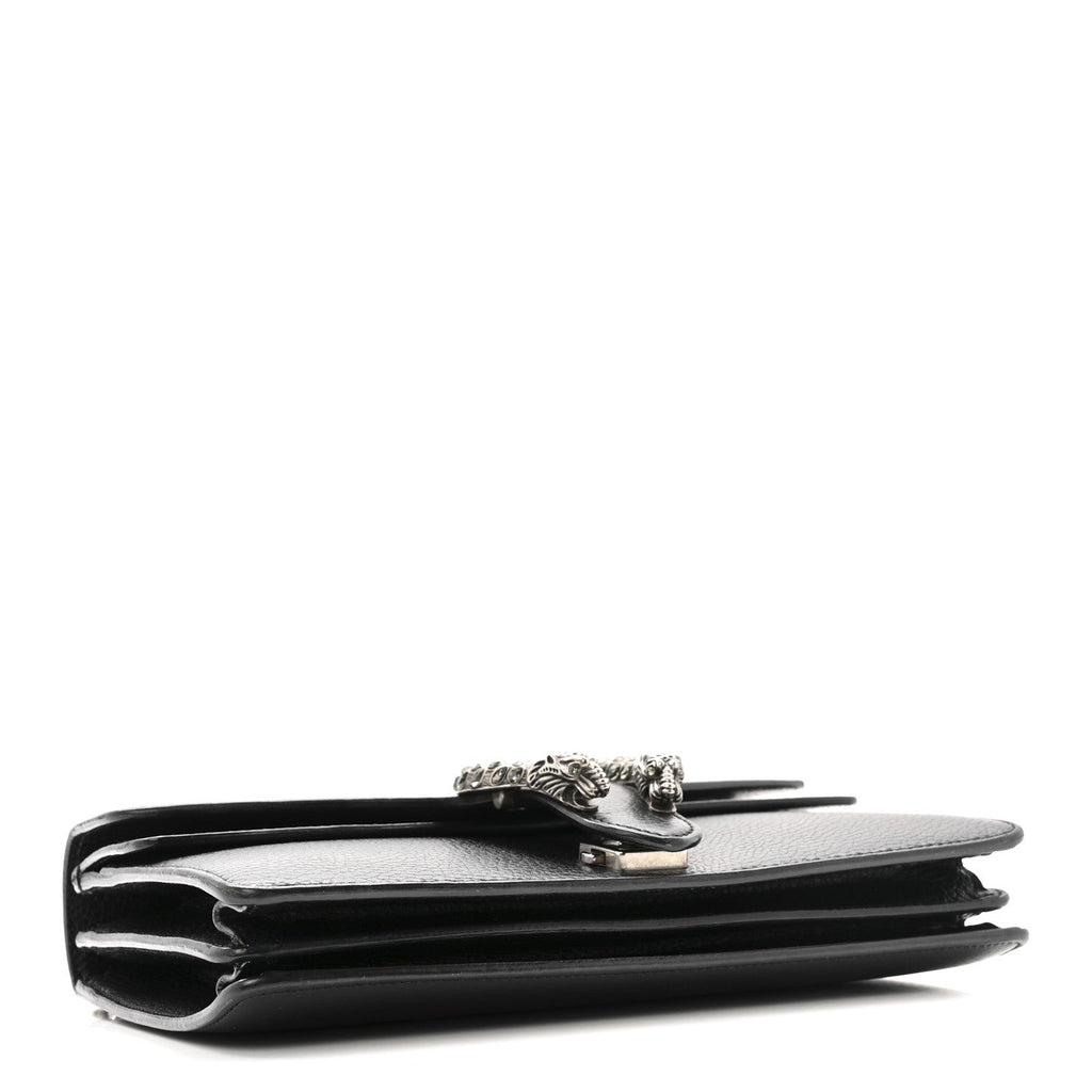 Pebbled Calfskin Small Dionysus Shoulder Bag Black product image 4, provided for visual reference and product detail review