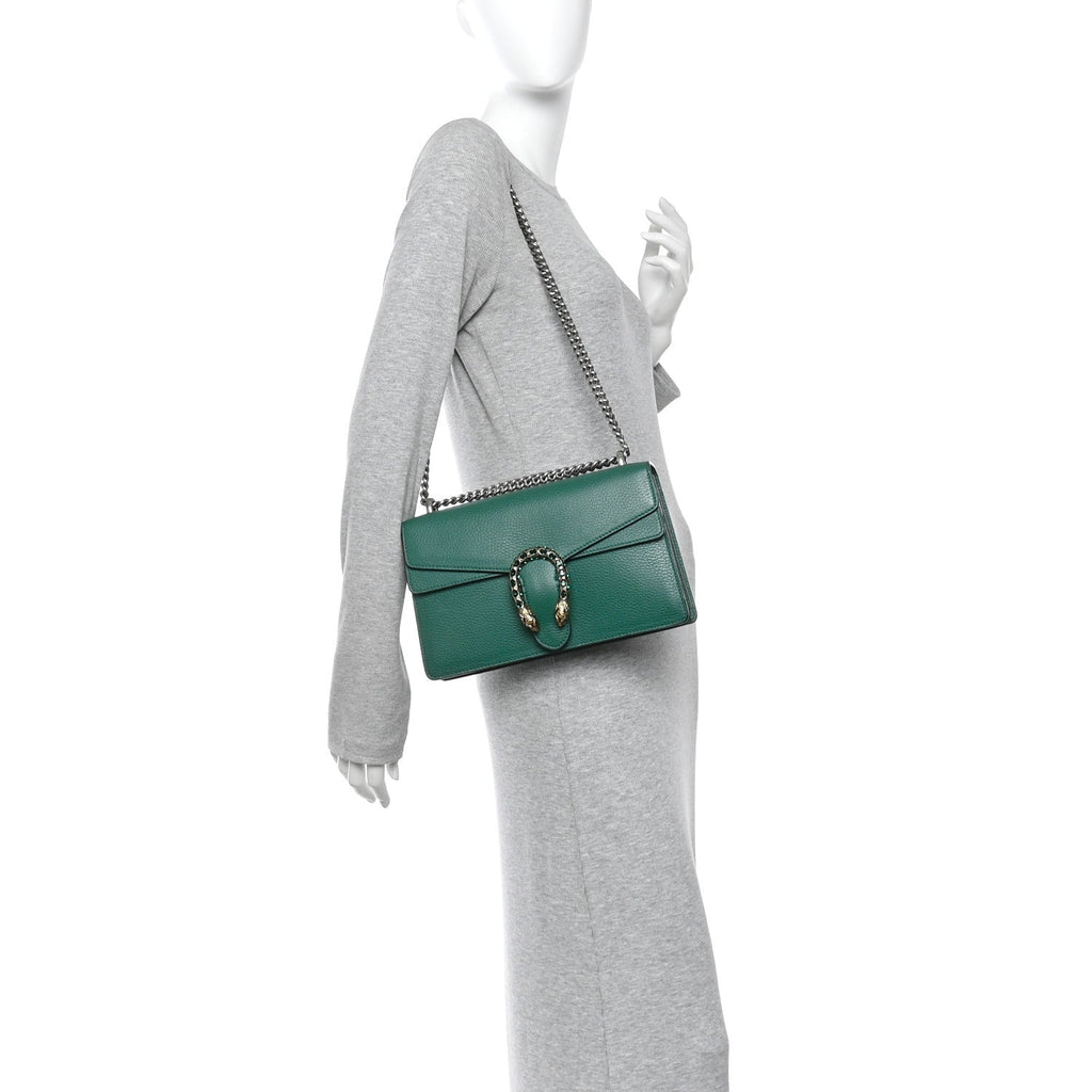 Dollar Calfskin Crystal Small Dionysus Shoulder Bag Emerald product image 2, provided for visual reference and product