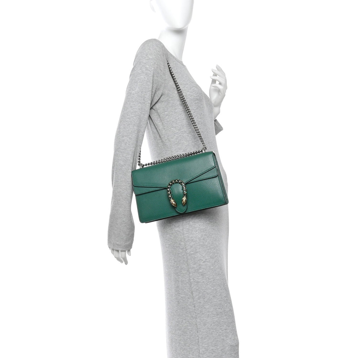Dollar Calfskin Crystal Small Dionysus Shoulder Bag Emerald product image 2, provided for visual reference and product