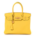 Togo Birkin 30 Jaune Citron product image 1, provided for visual reference and product detail review