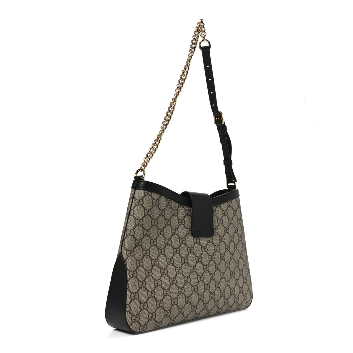 GG Supreme Monogram Medium Padlock Shoulder Bag Black product image 3, provided for visual reference and product detail