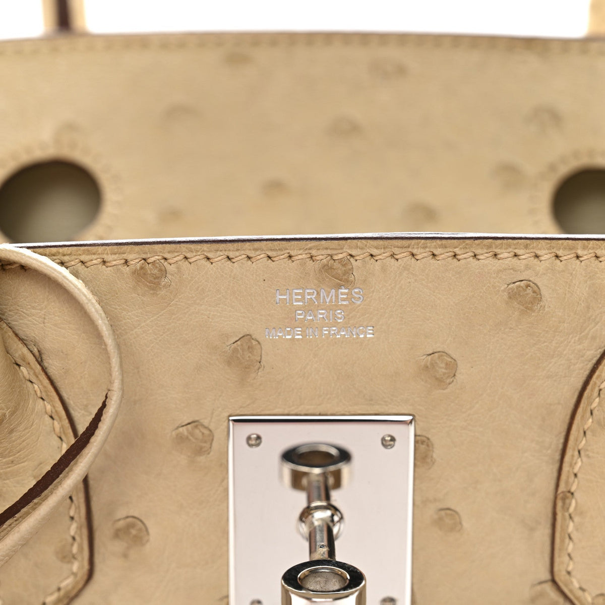 Ostrich Birkin 30 Parchemin product image 6, provided for visual reference and product detail review