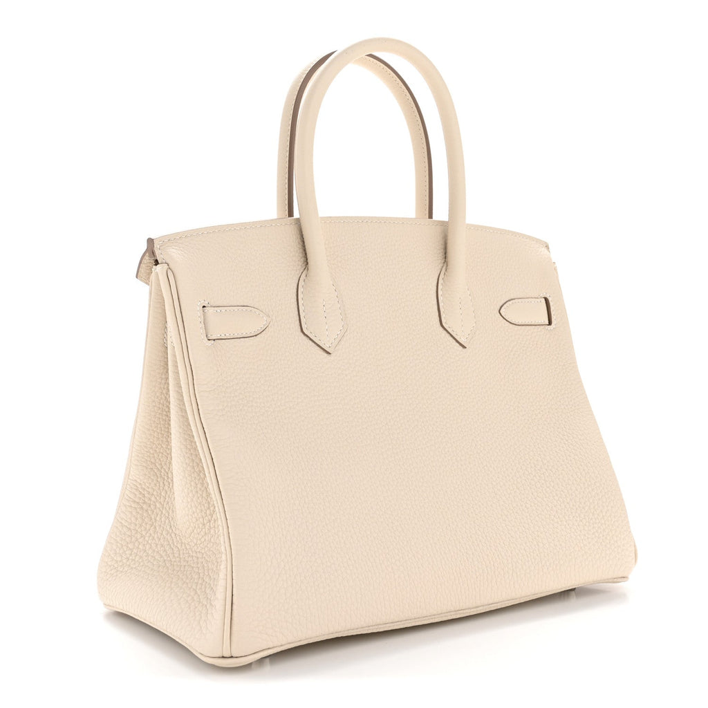 Taurillon Clemence Birkin 30 Craie product image 3, provided for visual reference and product detail review