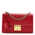 Guccissima Medium Padlock Shoulder Bag Hibiscus Red product image 1, provided for visual reference and product detail review