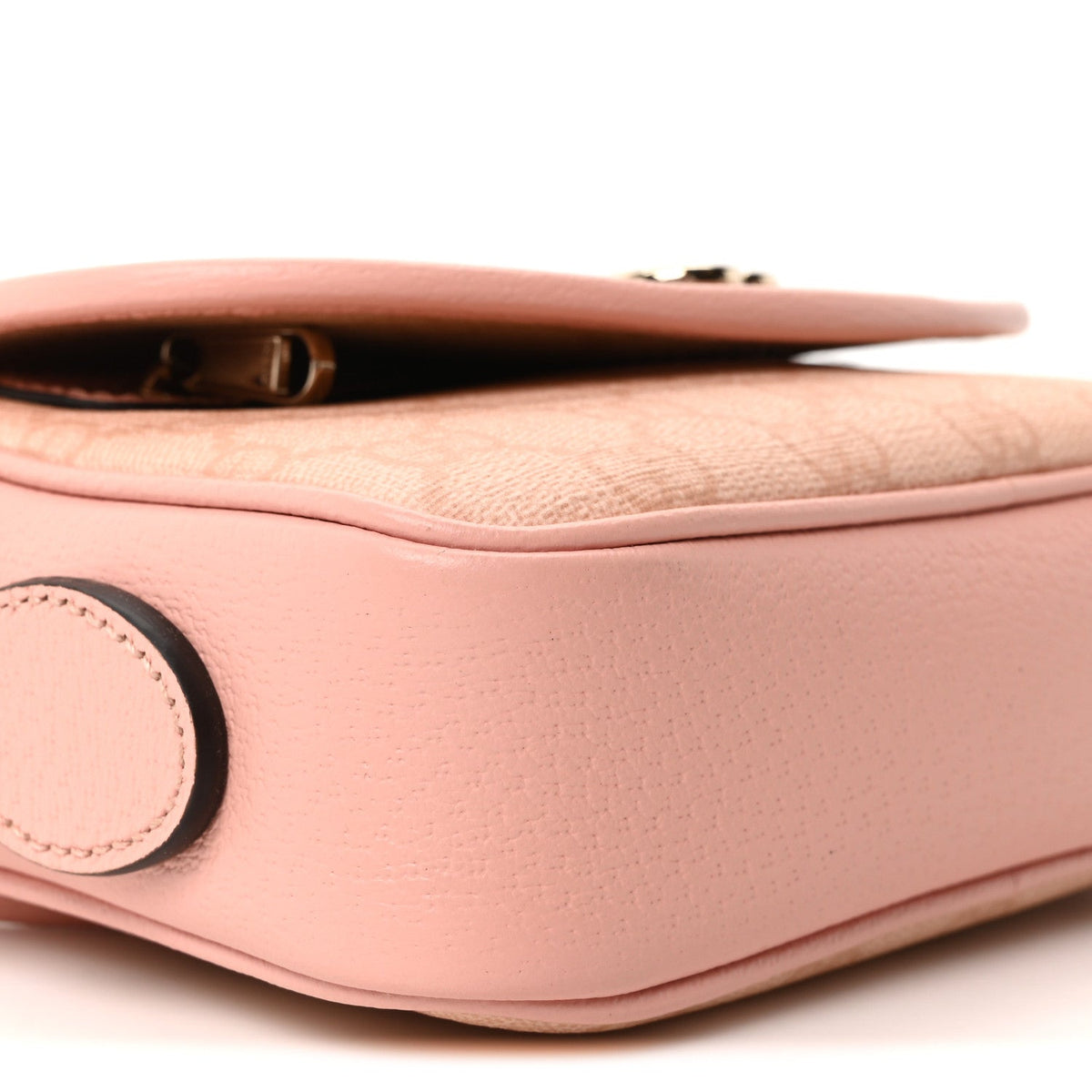GG Supreme Monogram Textured Dollar Calfskin Mini Ophidia Flap Shoulder Bag Rose Pink product image 9, provided for visual