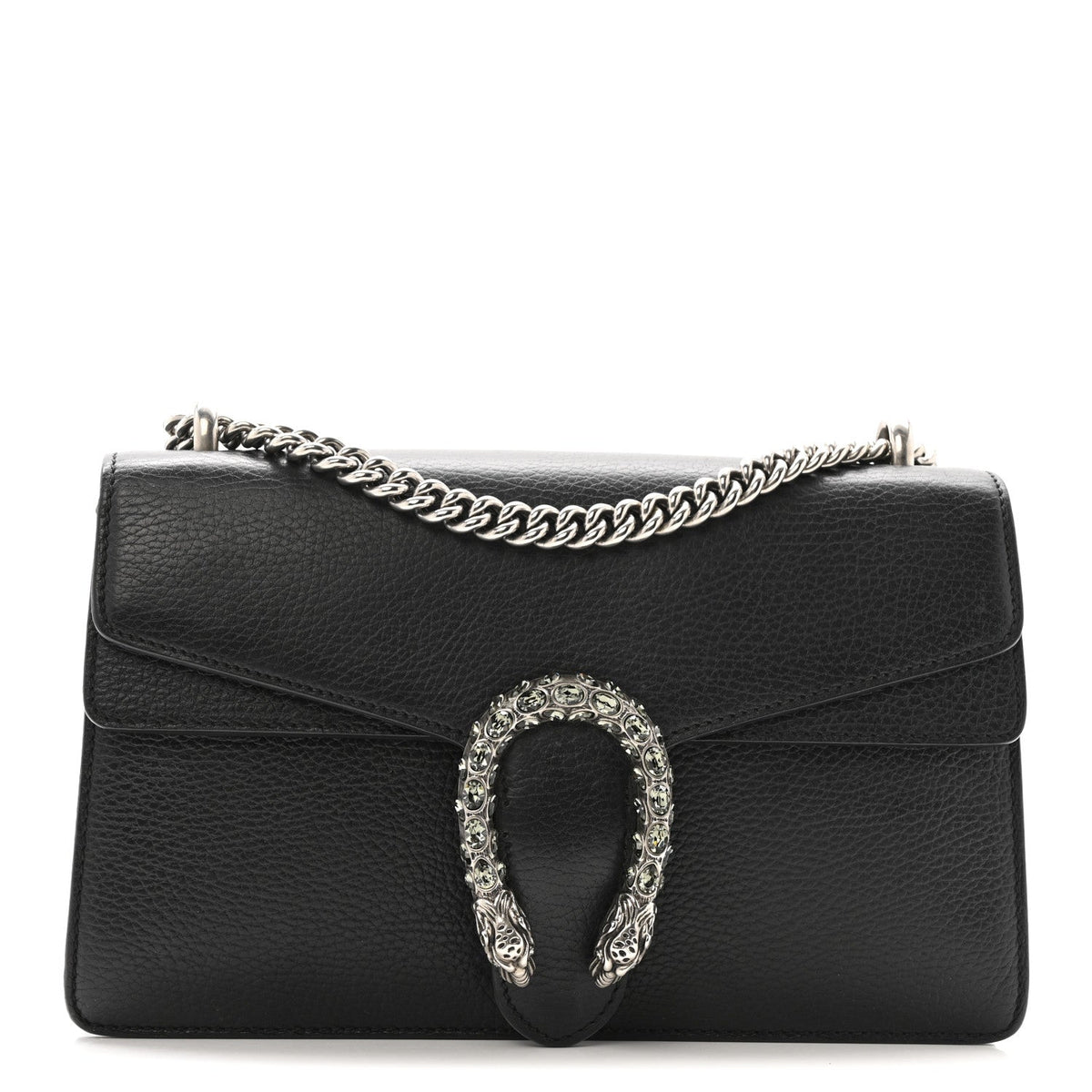 Pebbled Calfskin Small Dionysus Shoulder Bag Black product image 1, provided for visual reference and product detail review