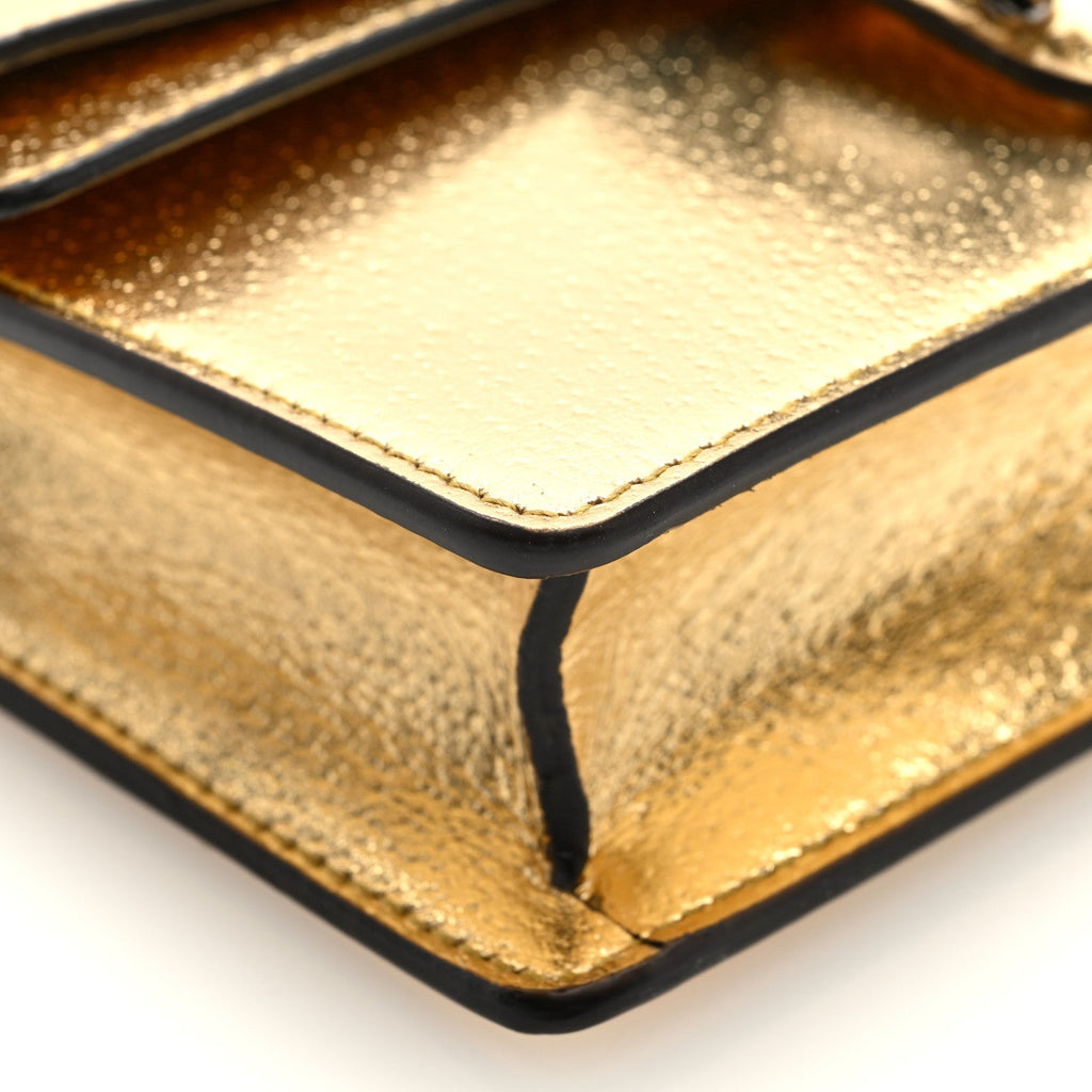 Metallic Calfskin Super Mini Dionysus Shoulder Bag Gold product image 8, provided for visual reference and product detail