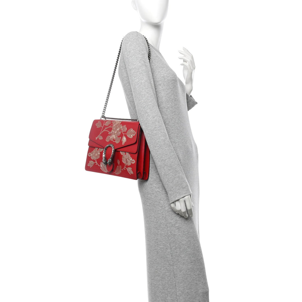 Calfskin Chinese New Year Medium Dionysus Shoulder Bag Hibiscus Red product image 2, provided for visual reference and