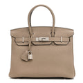Togo Birkin 30 Gris Tourterelle product image 1, provided for visual reference and product detail review