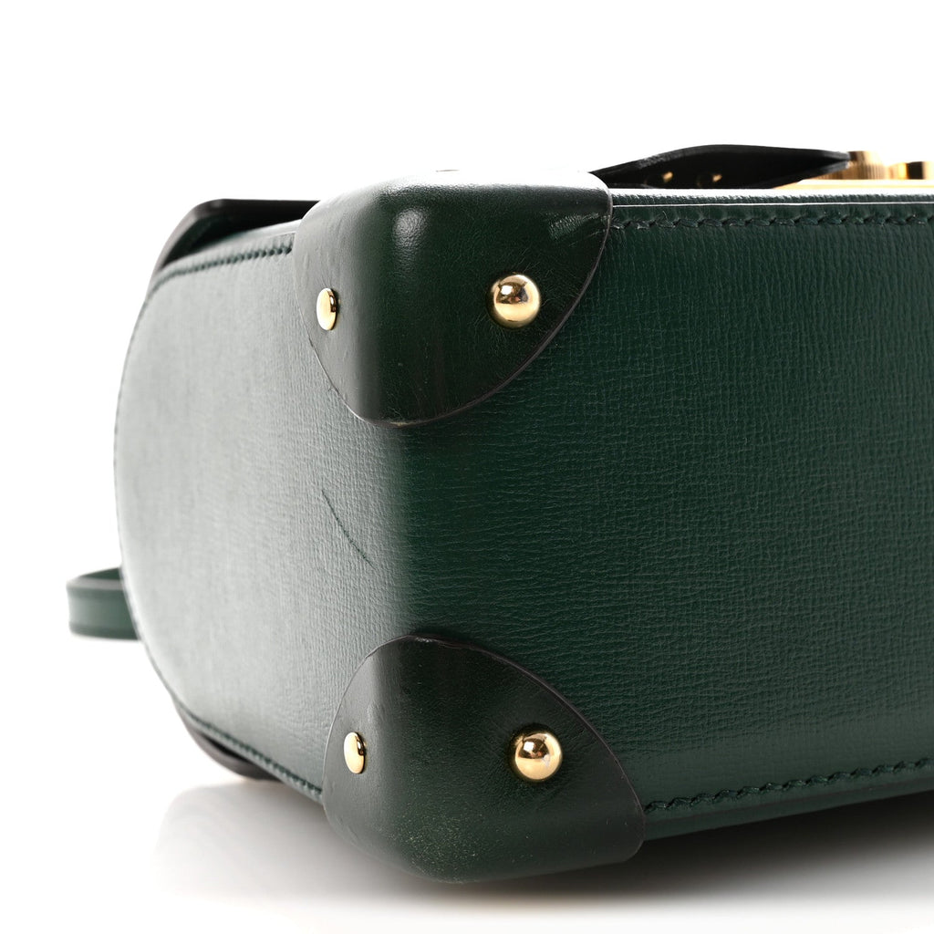Azalea Calfskin Small Padlock Bamboo Shoulder Bag Vintage Green product image 9, provided for visual reference and product