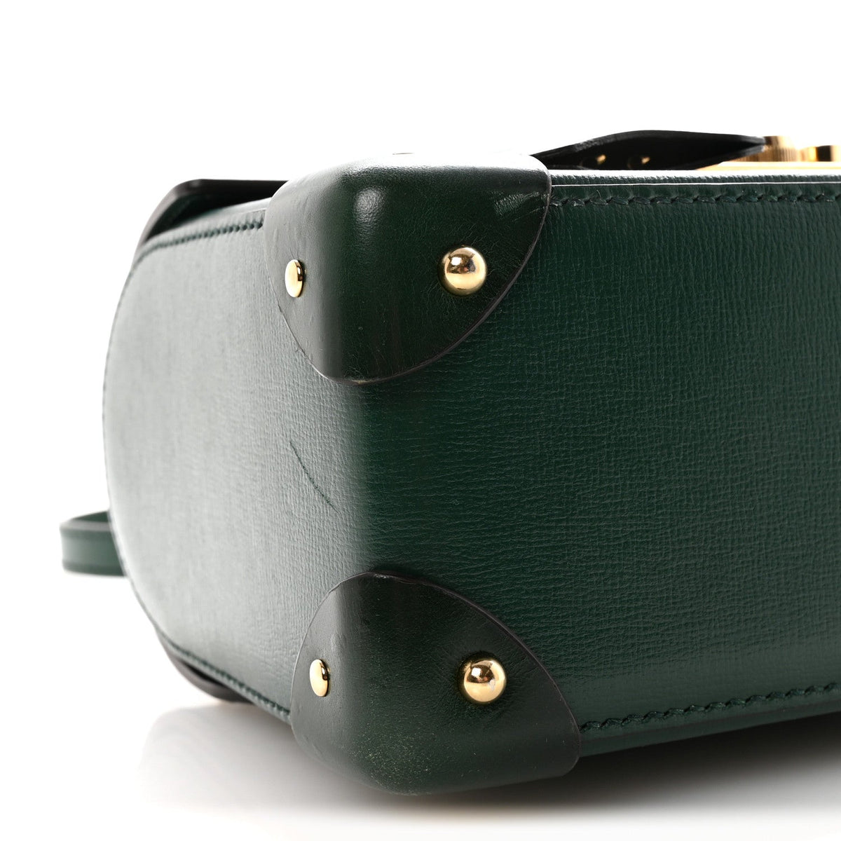 Azalea Calfskin Small Padlock Bamboo Shoulder Bag Vintage Green product image 9, provided for visual reference and product