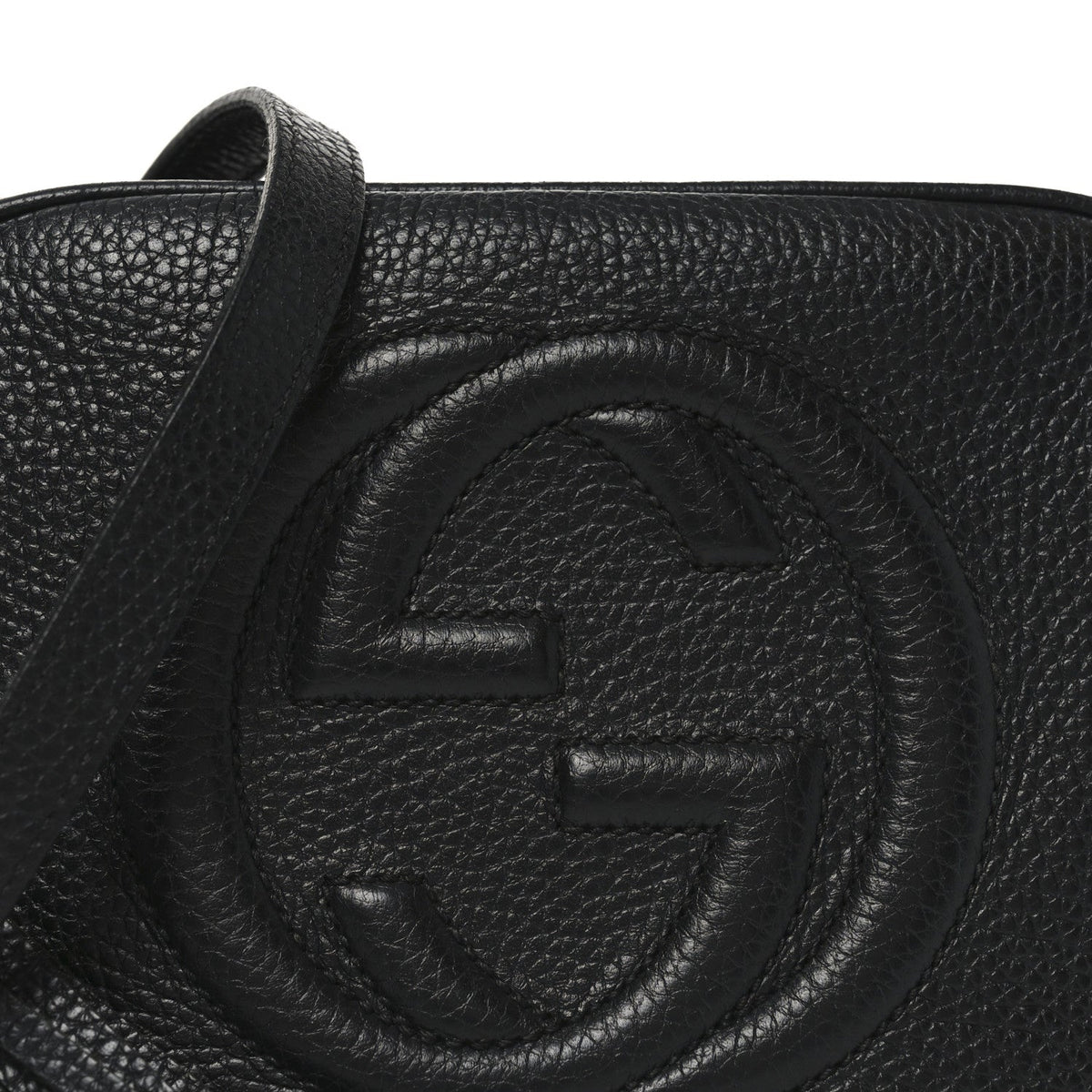 Pebbled Calfskin Small Soho Disco Bag Black product image 8, provided for visual reference and product detail review