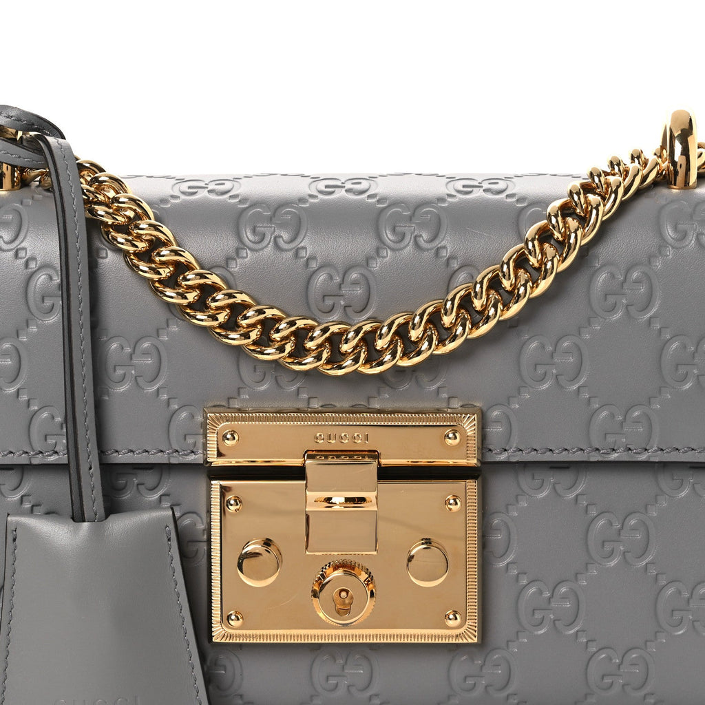 Guccissima Small Padlock Shoulder Bag Grey product image 7, provided for visual reference and product detail review