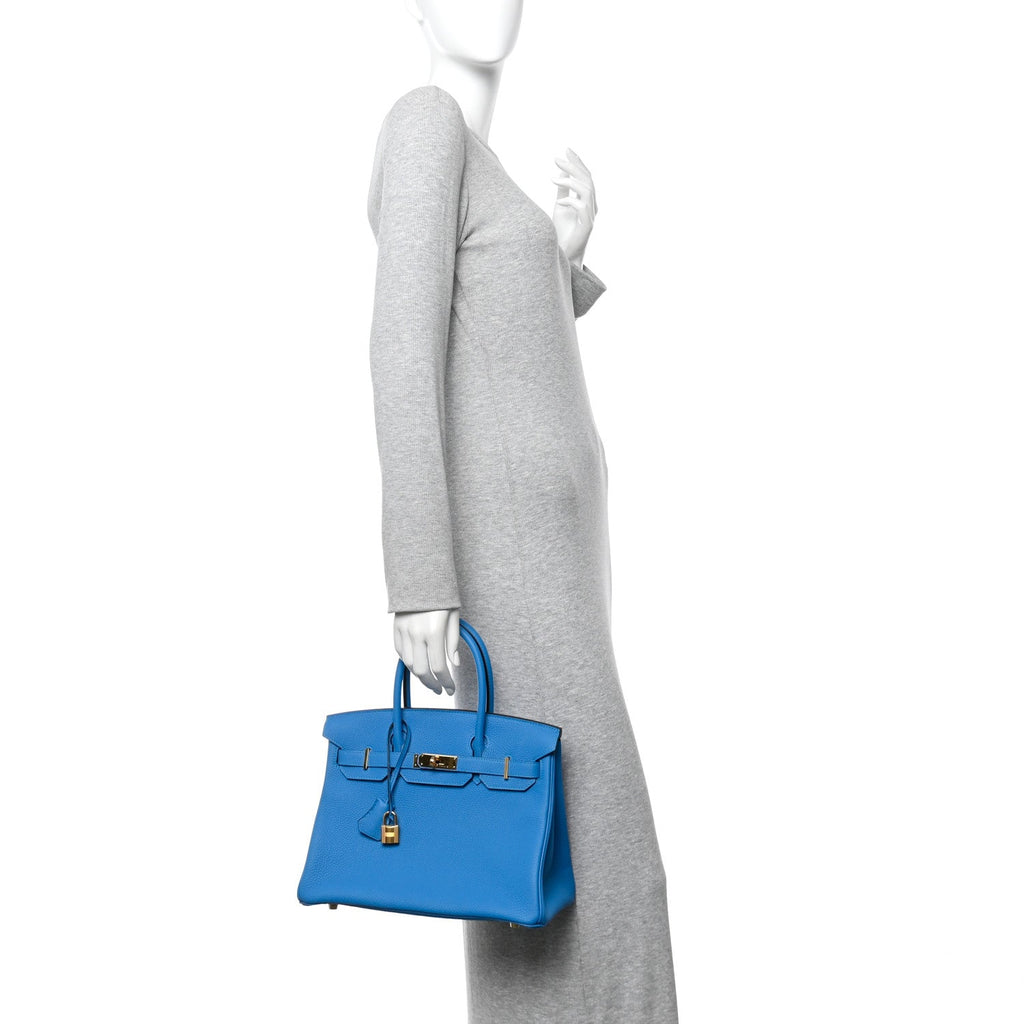 Togo Birkin 30 Bleu Zanzibar product image 2, provided for visual reference and product detail review