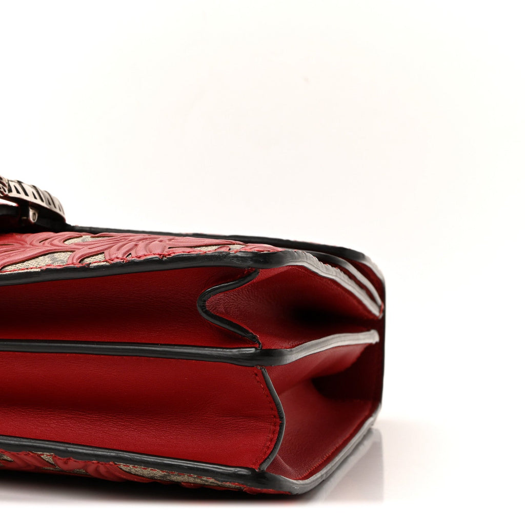 GG Supreme Monogram Arabesque Medium Dionysus Shoulder Bag Hibiscus Red product image 10, provided for visual reference and