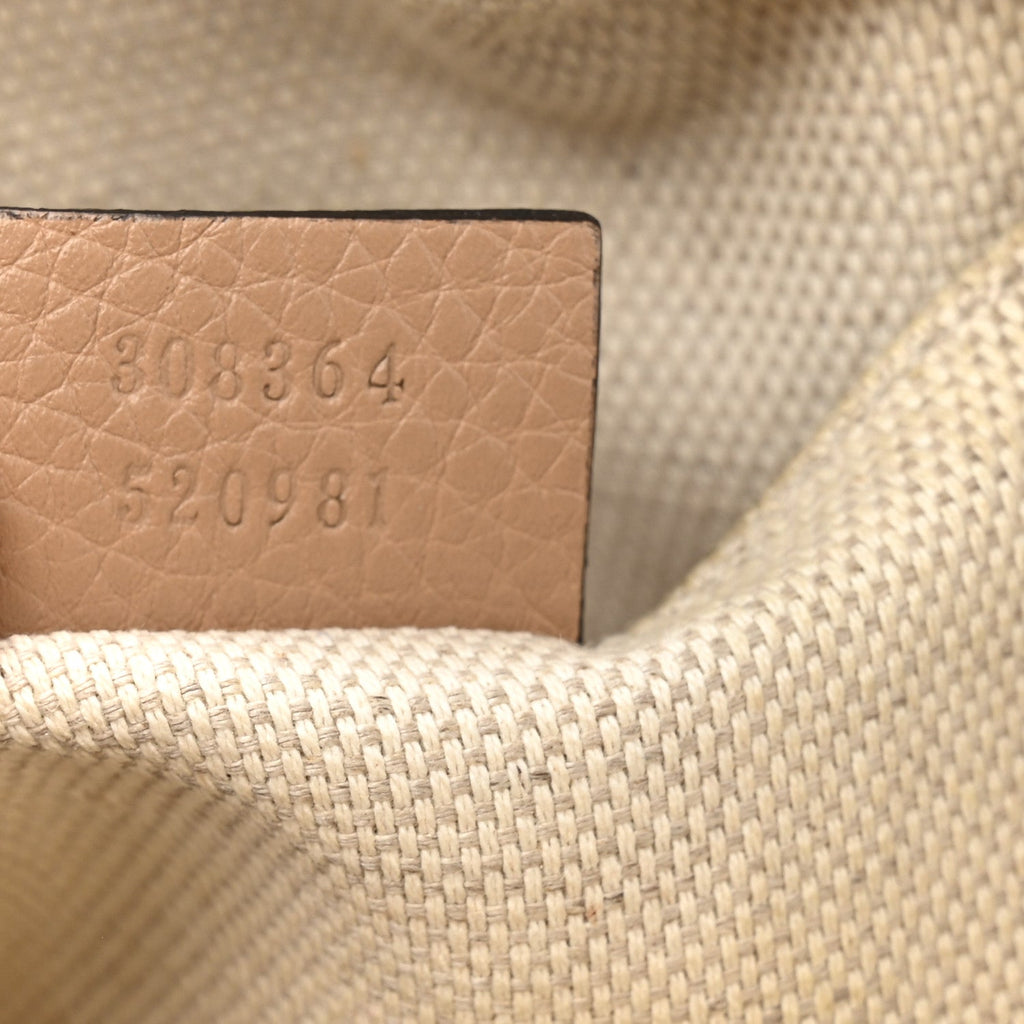 Pebbled Calfskin Small Soho Disco Bag Rose Beige product image 7, provided for visual reference and product detail review