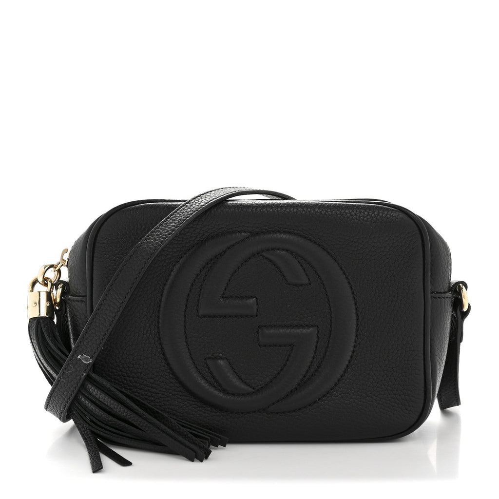 Pebbled Calfskin Small Soho Disco Bag Black product image 1, provided for visual reference and product detail review