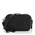 Pebbled Calfskin Small Soho Disco Bag Black product image 1, provided for visual reference and product detail review