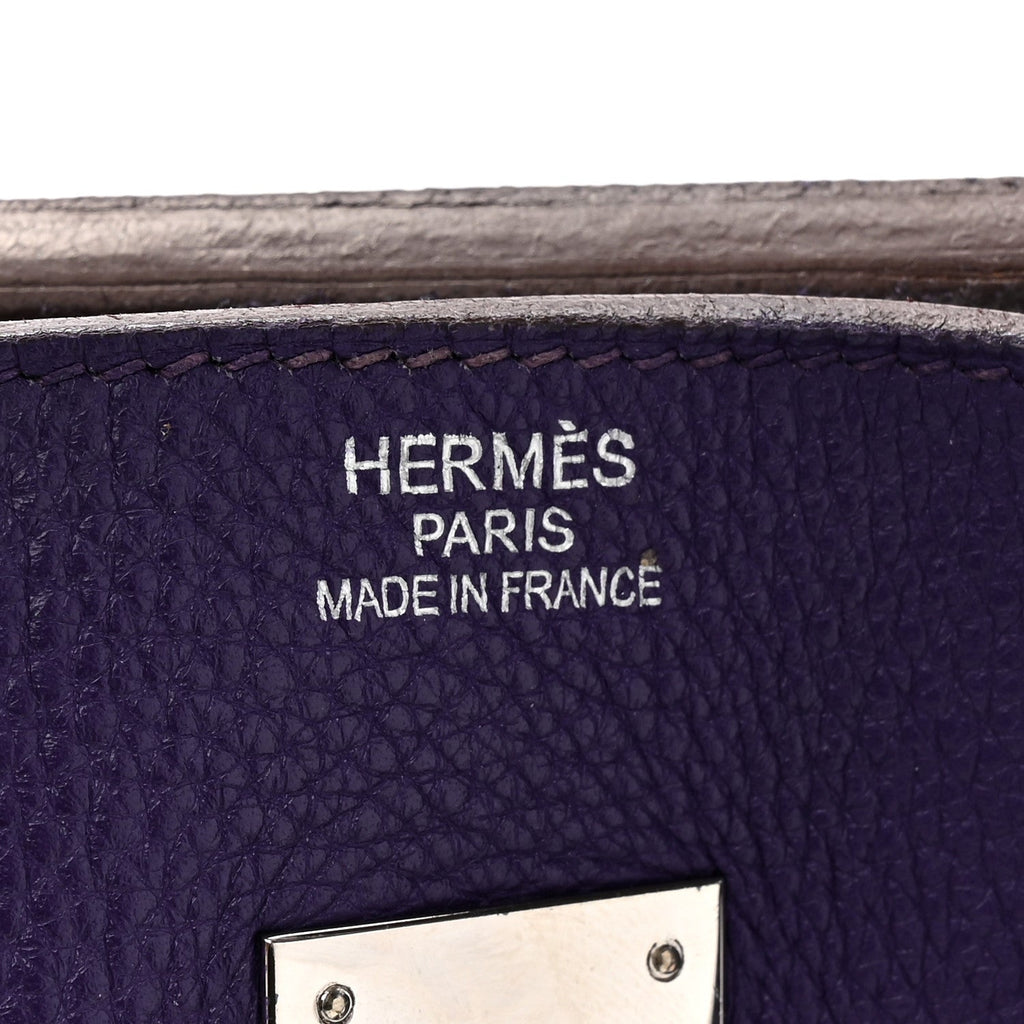 Taurillon Clemence Birkin 35 Iris product image 5, provided for visual reference and product detail review