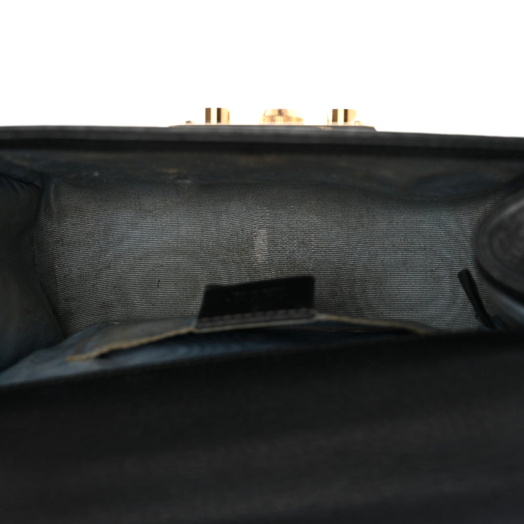 Grained Calfskin Bee Star Small Padlock Shoulder Bag Black product image 5, provided for visual reference and product detail