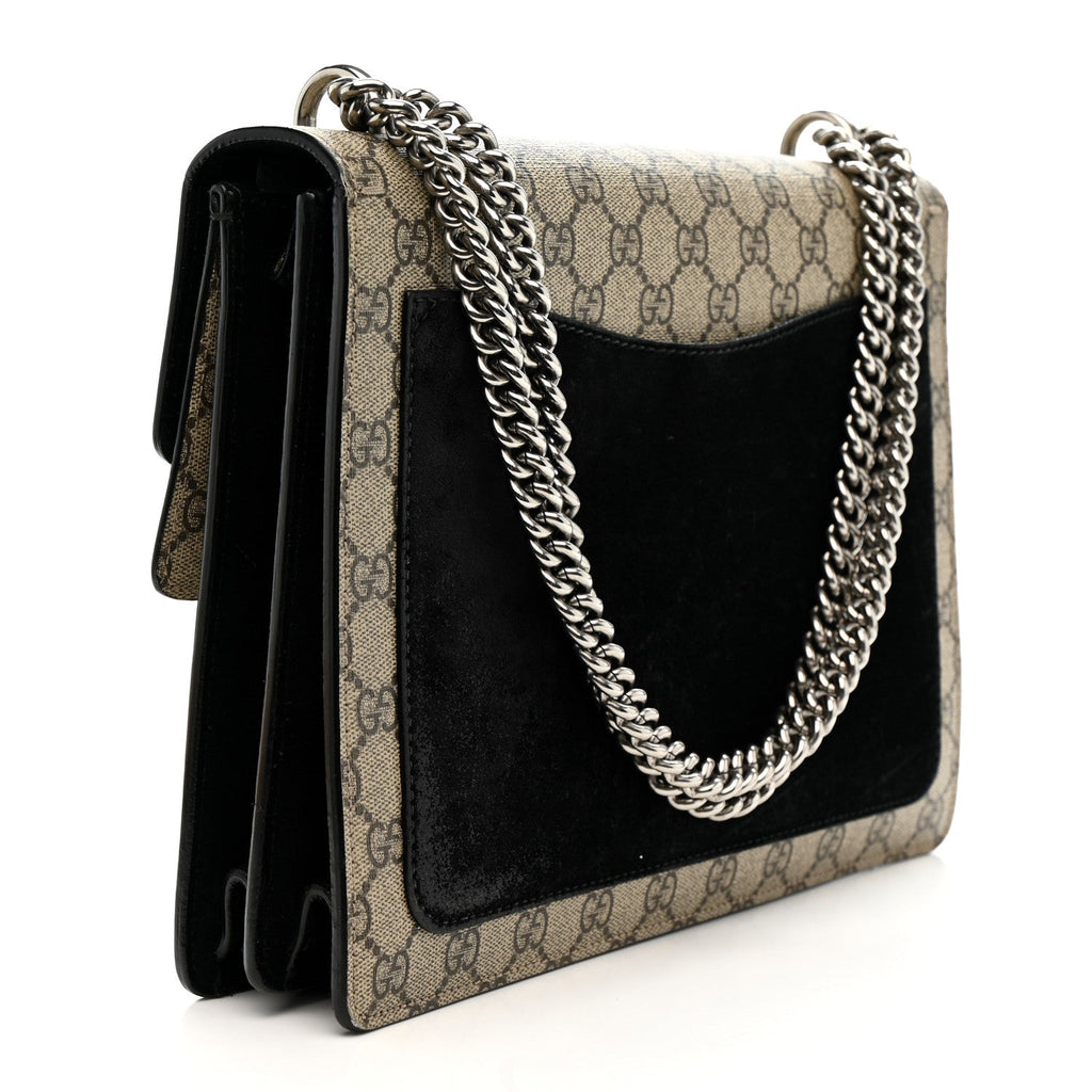 GG Supreme Monogram Medium Dionysus Shoulder Bag Black product image 3, provided for visual reference and product detail
