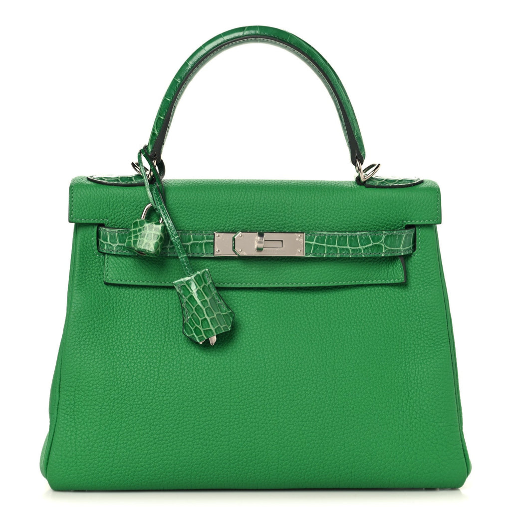 Togo Shiny Niloticus Crocodile Kelly Retourne Touch 28 Bambou product image 1, provided for visual reference and product