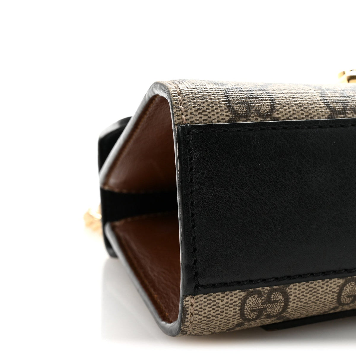GG Supreme Monogram Calfskin Small Padlock Shoulder Bag Beige Black Cuir product image 9, provided for visual reference and