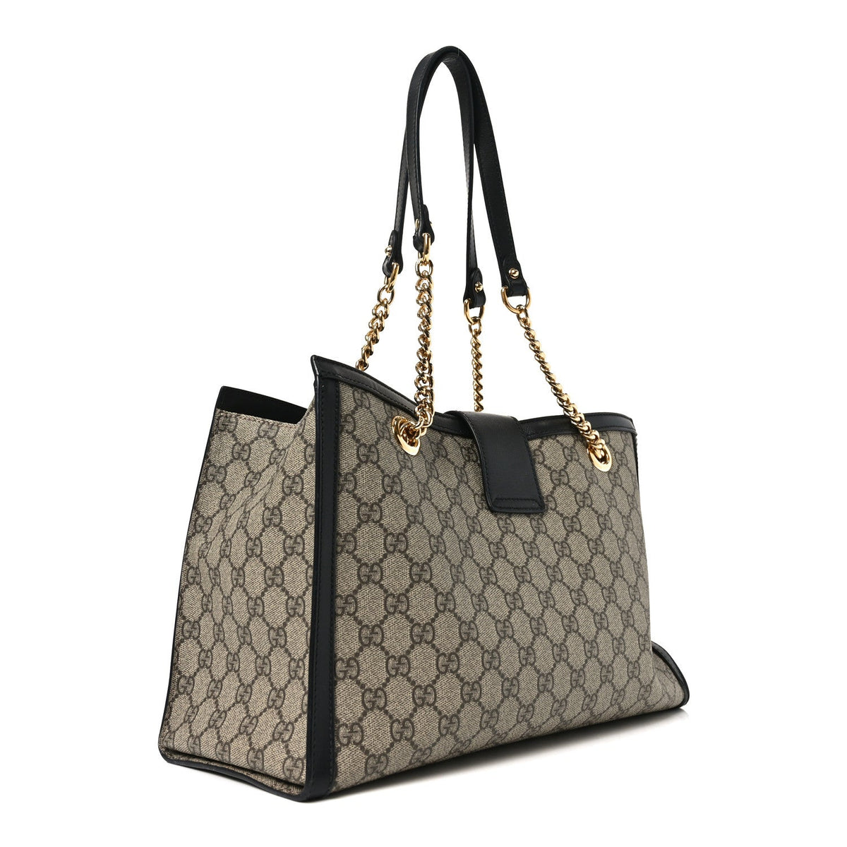 GG Supreme Monogram Medium Padlock Tote Black product image 3, provided for visual reference and product detail review