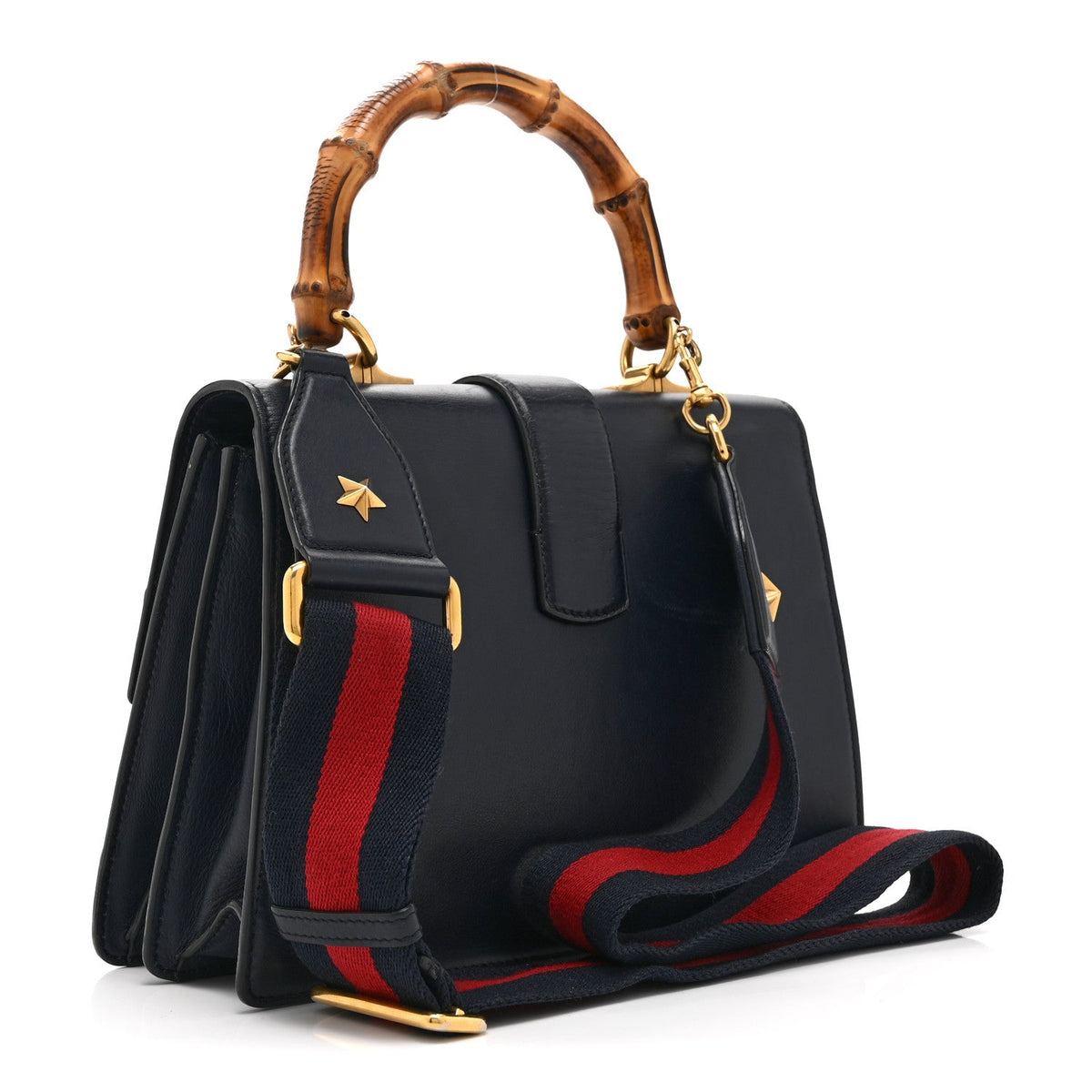 Moon Calfskin Bamboo Web Medium Dionysus Top Handle Bag Blue Emerald Hibiscus Red product image 3, provided for visual