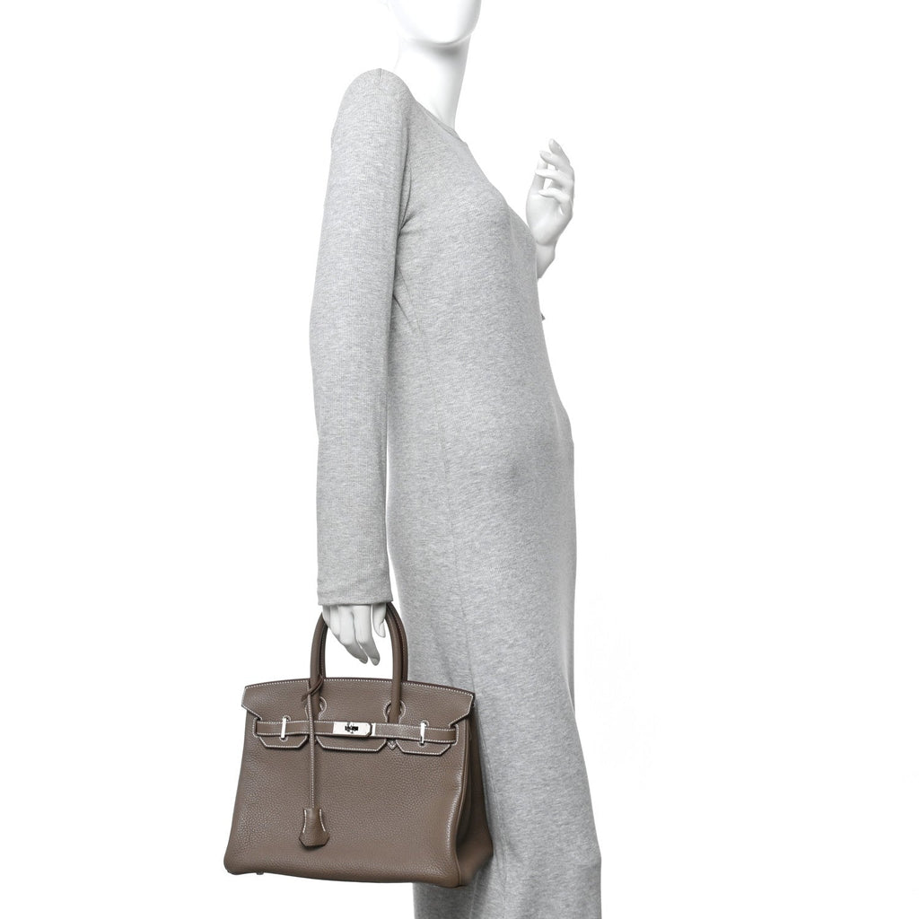 Taurillon Clemence Birkin 30 Etoupe product image 2, provided for visual reference and product detail review