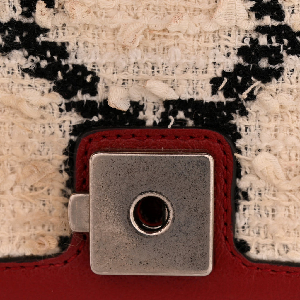 Tweed GG Monogram Small Dionysus Shoulder Bag White Black Romantic Cherry product image 11, provided for visual reference