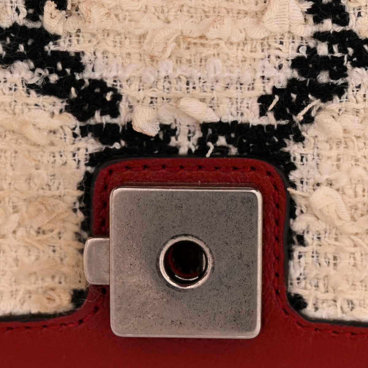 Tweed GG Monogram Small Dionysus Shoulder Bag White Black Romantic Cherry product image 11, provided for visual reference