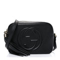 Pebbled Calfskin Small Soho Disco Bag Black product image 1, provided for visual reference and product detail review