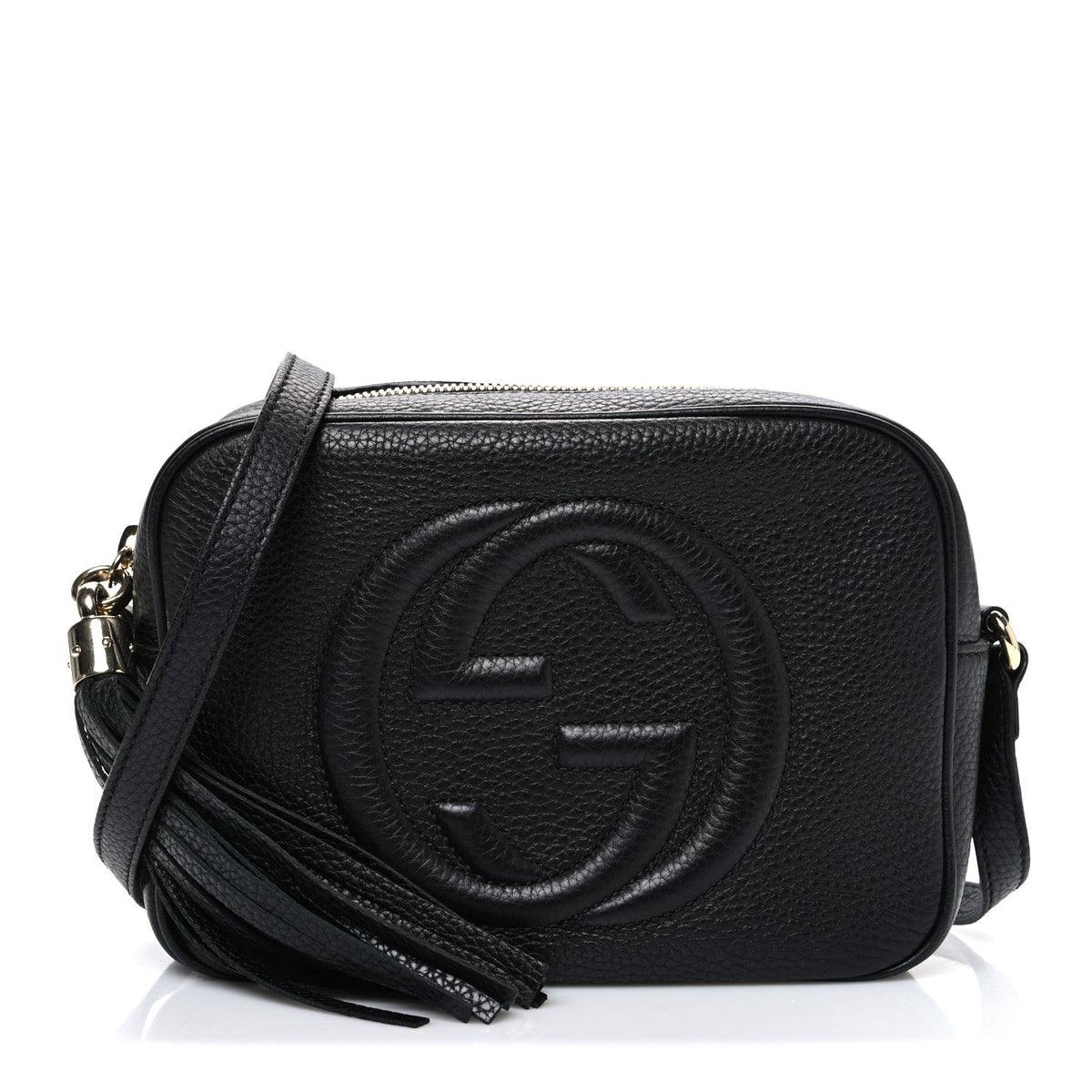 Pebbled Calfskin Small Soho Disco Bag Black product image 1, provided for visual reference and product detail review