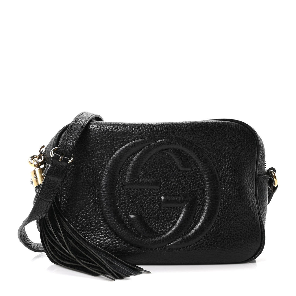 Pebbled Calfskin Small Soho Disco Bag Black product image 1, provided for visual reference and product detail review