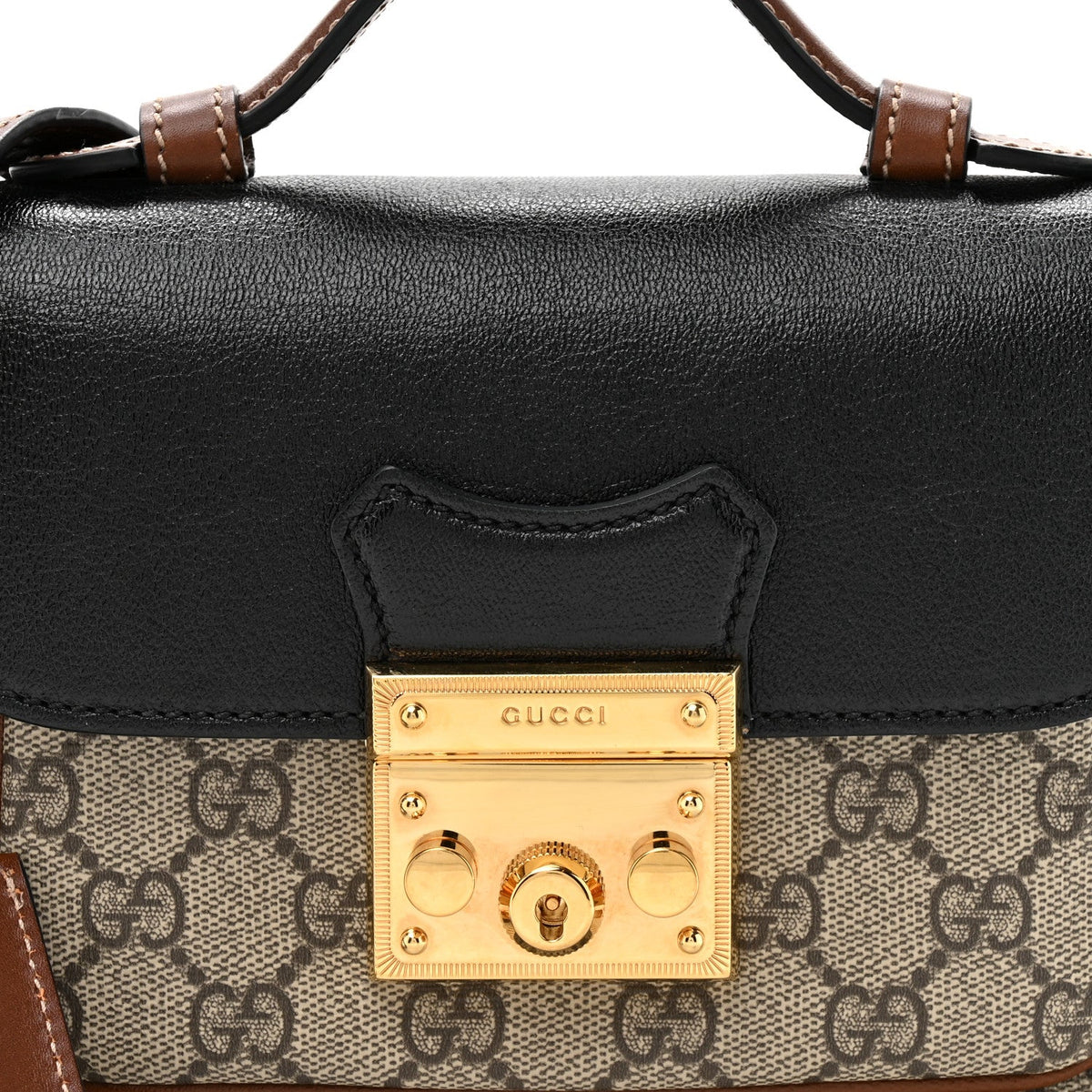 GG Supreme Monogram New Sakai Lux Calfskin Mini Padlock Flap Pocket Shoulder Bag Beige Ebony Black Cuir product image 8,