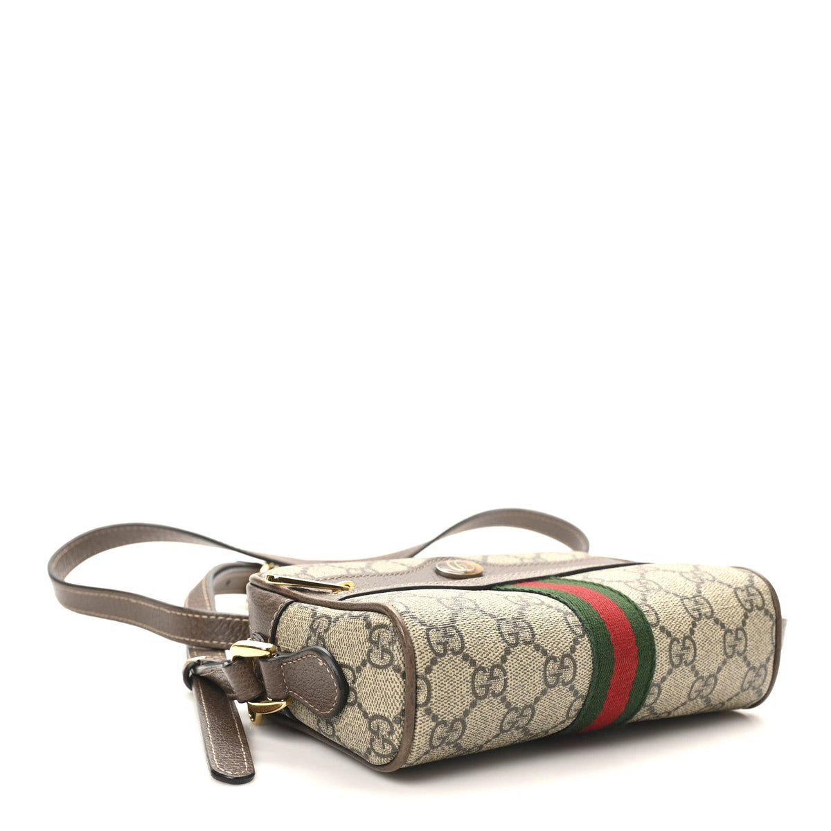 GG Supreme Monogram Web Mini Ophidia Shoulder Bag Brown product image 9, provided for visual reference and product detail