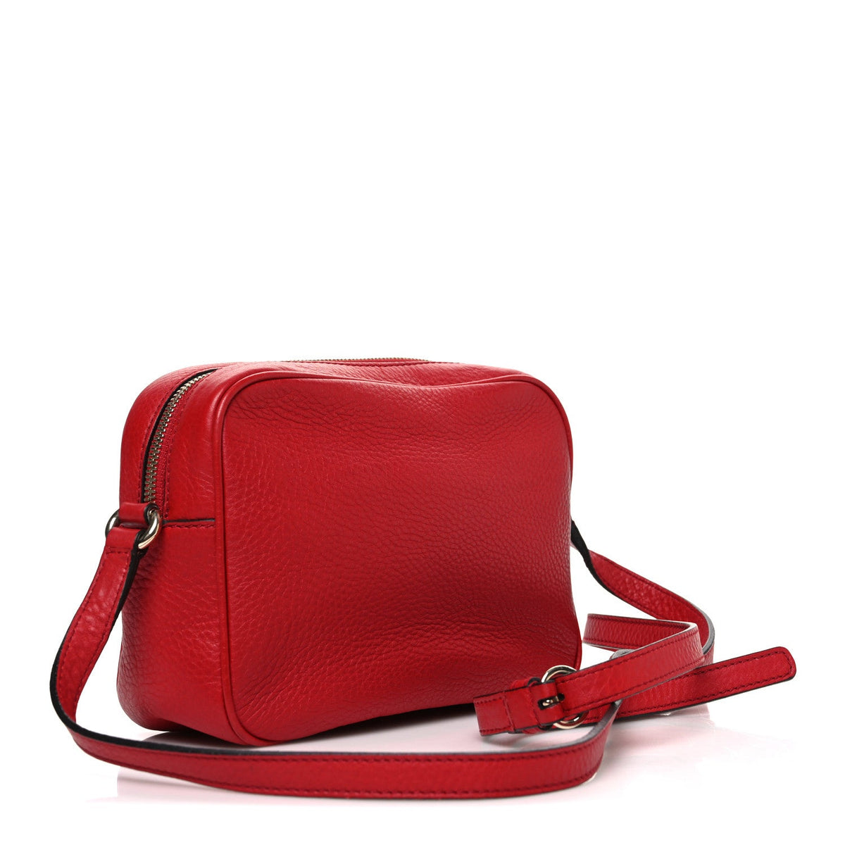 Pebbled Calfskin Small Soho Disco Bag Vibrant Red product image 3, provided for visual reference and product detail review