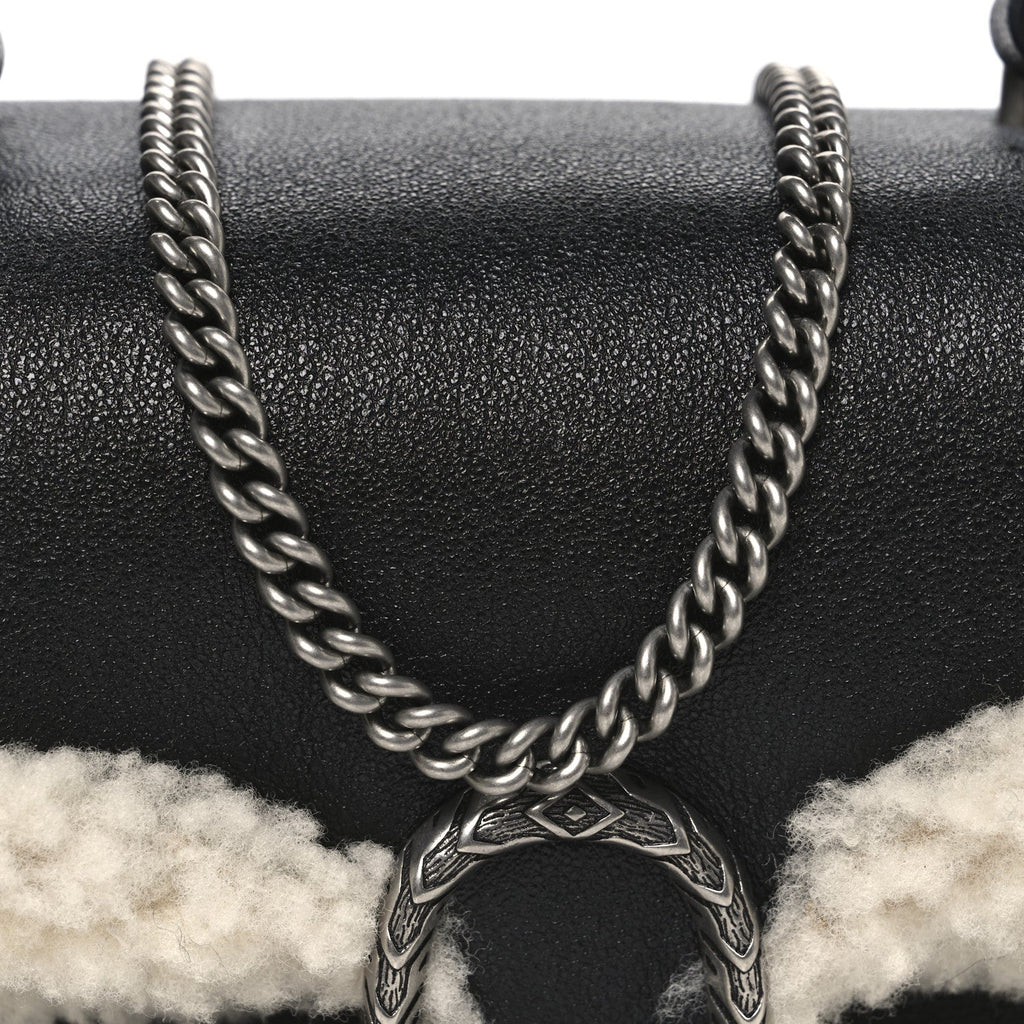 Sakai Be Green Calfskin Shearling Mini Dionysus Top Handle Bag Black product image 8, provided for visual reference and