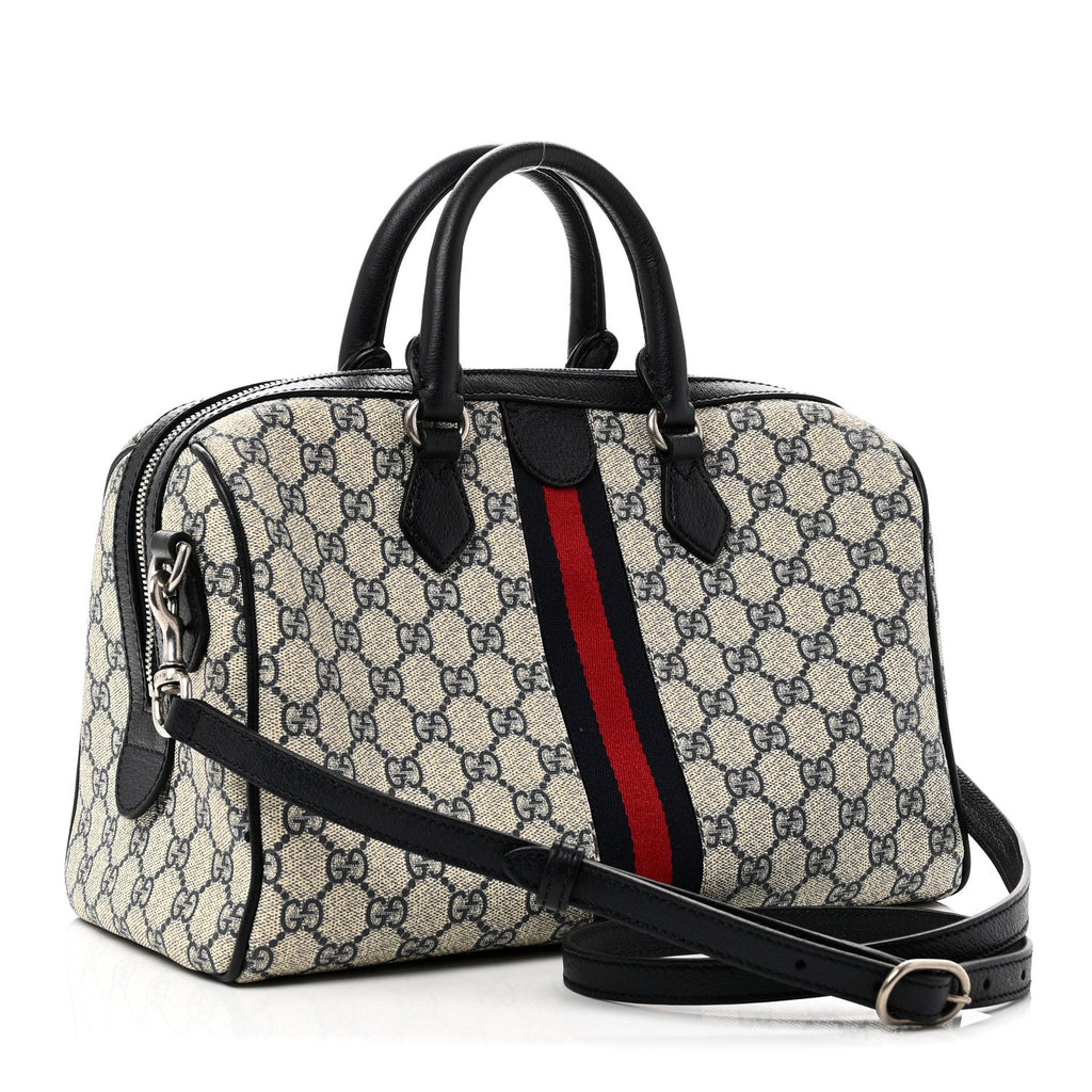 GG Supreme Monogram Web Medium Ophidia Top Handle Bag Beige Blue product image 3, provided for visual reference and product