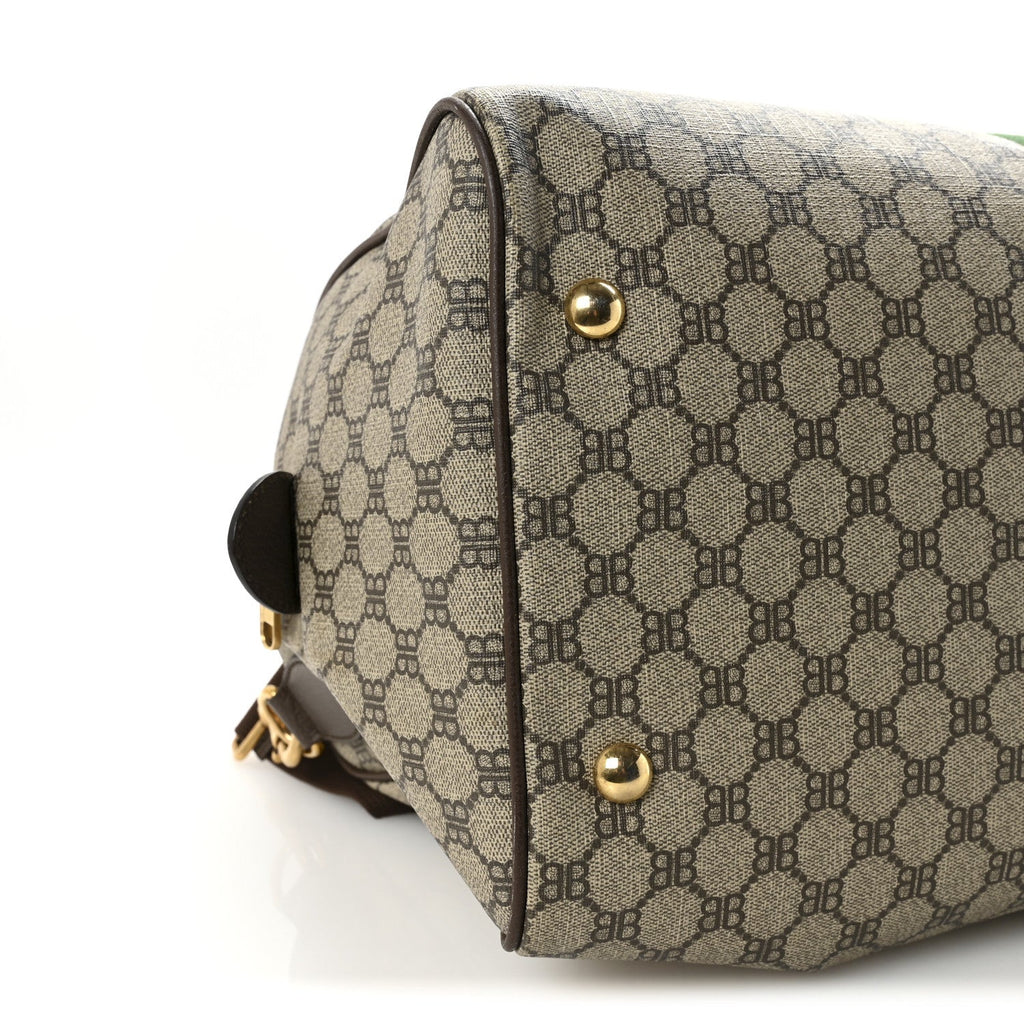 X BALENCIAGA BB Supreme Monogram Web Medium Ophidia Carry-On Duffle Bag Beige New Acero product image 8, provided for visual