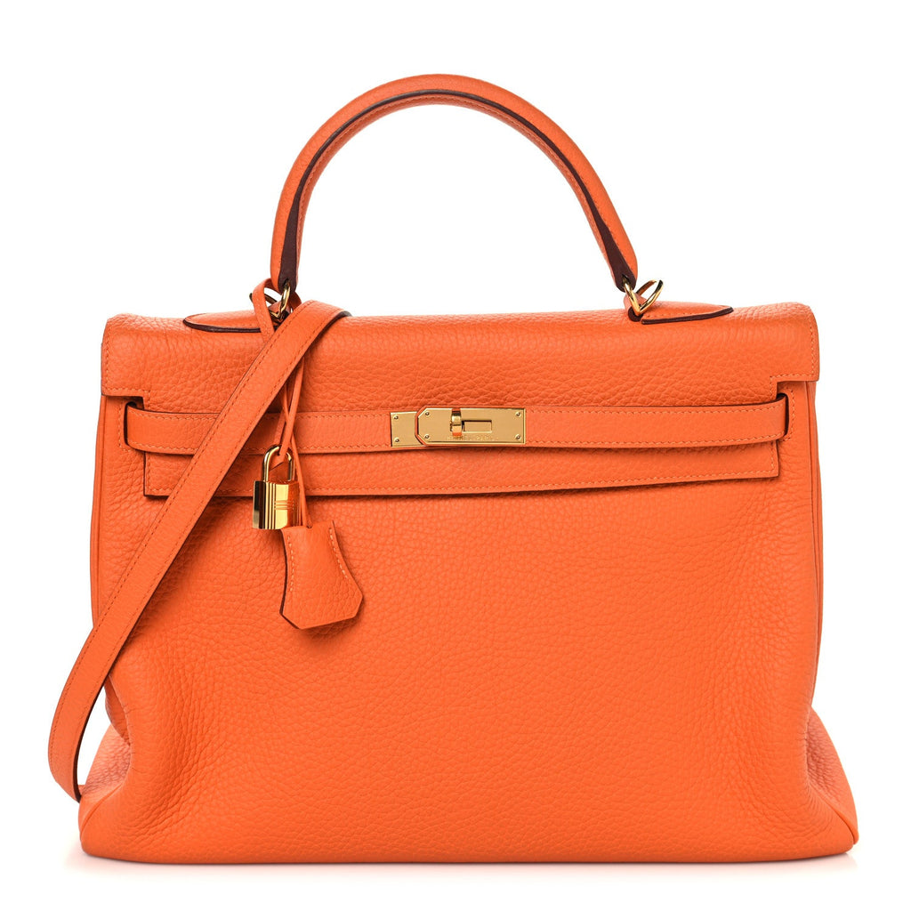 Taurillon Clemence Kelly Retourne 35 Orange product image 1, provided for visual reference and product detail review