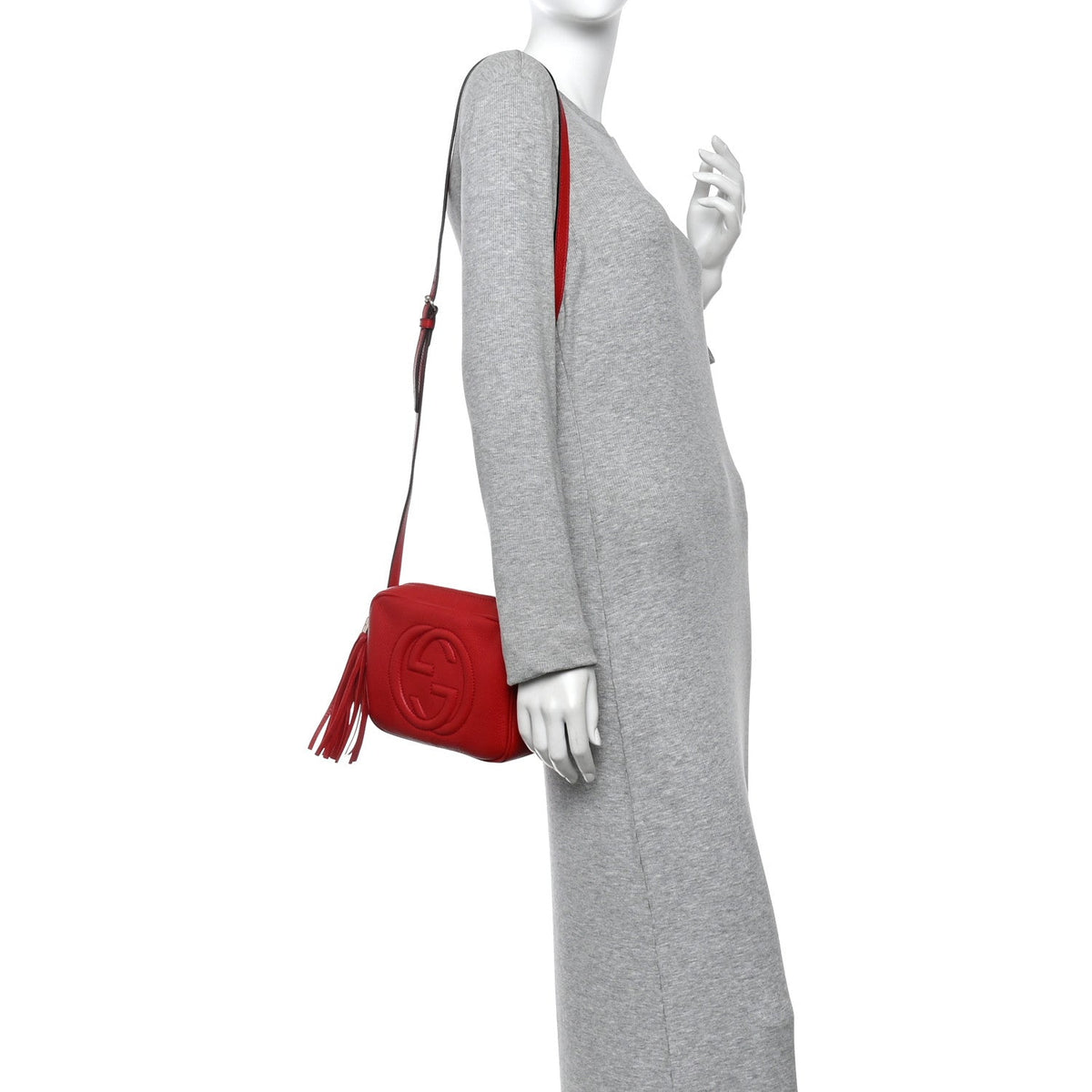 Pebbled Calfskin Small Soho Disco Bag Tabasco Red product image 2, provided for visual reference and product detail review