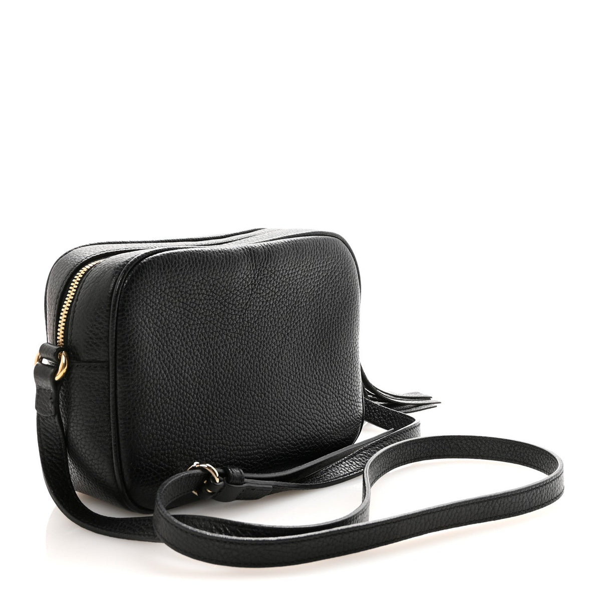 Pebbled Calfskin Small Soho Disco Bag Black product image 3, provided for visual reference and product detail review