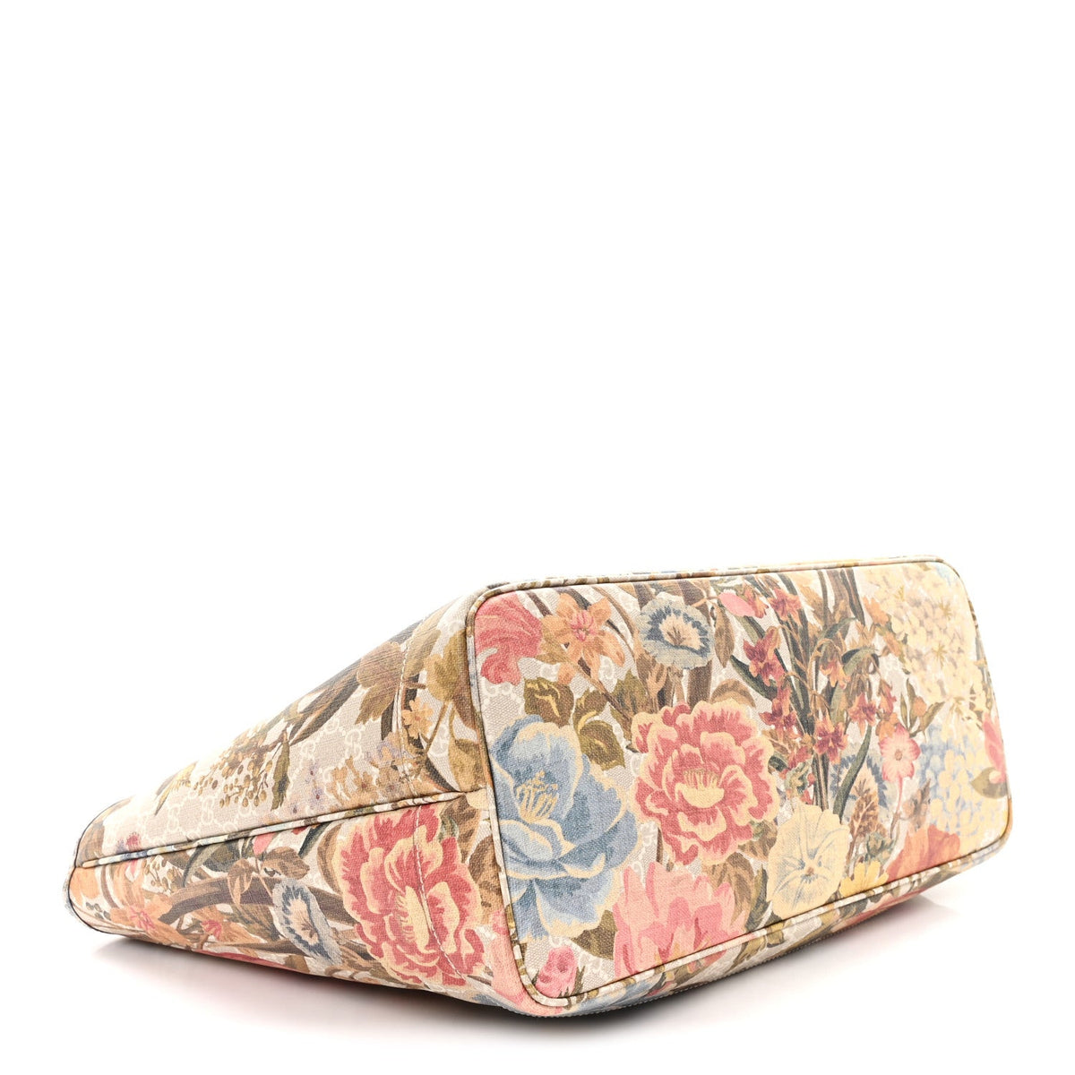 GG Supreme Monogram Water Flora Web Large Ophidia Tote Beige White Multicolor product image 4, provided for visual reference