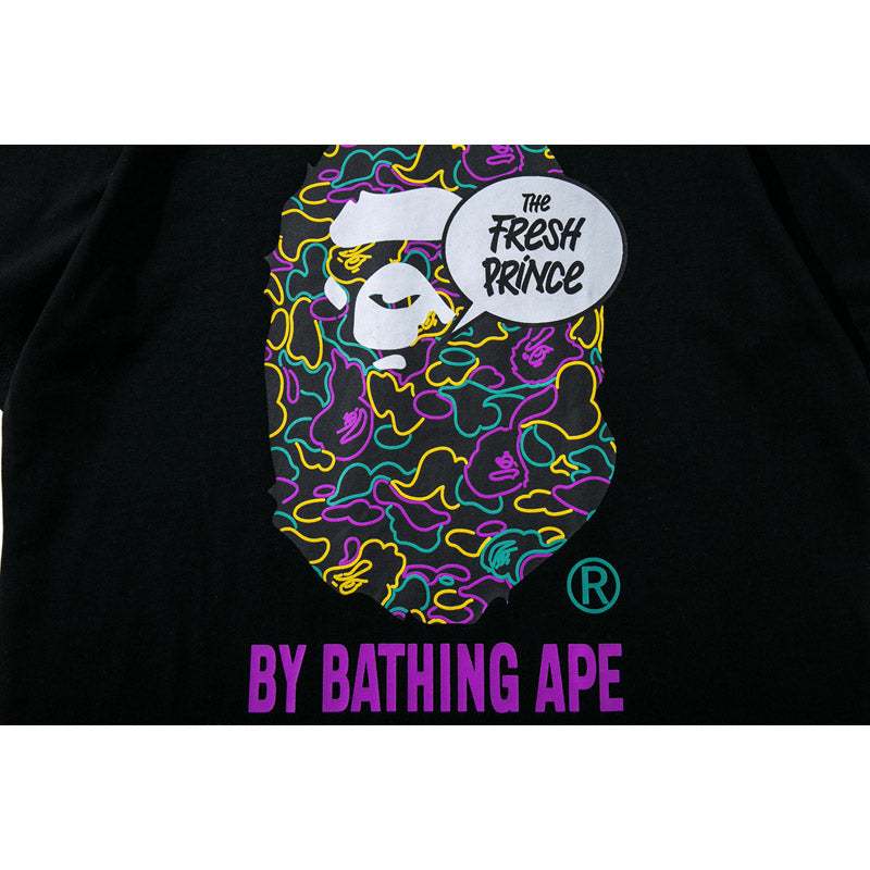 Bathing Ape T-Shirt Summer Printing Colorful Graffiti Short Sleeve T-shirt Men and Women product image 4, provided for
