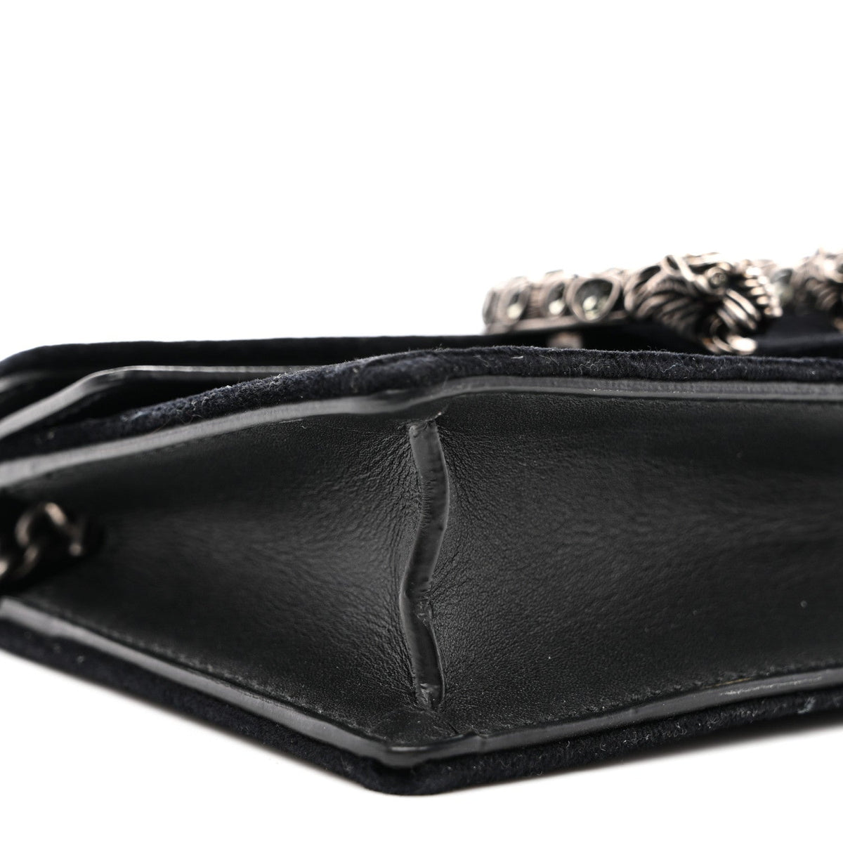 Suede Super Mini Dionysus Shoulder Bag Black product image 8, provided for visual reference and product detail review