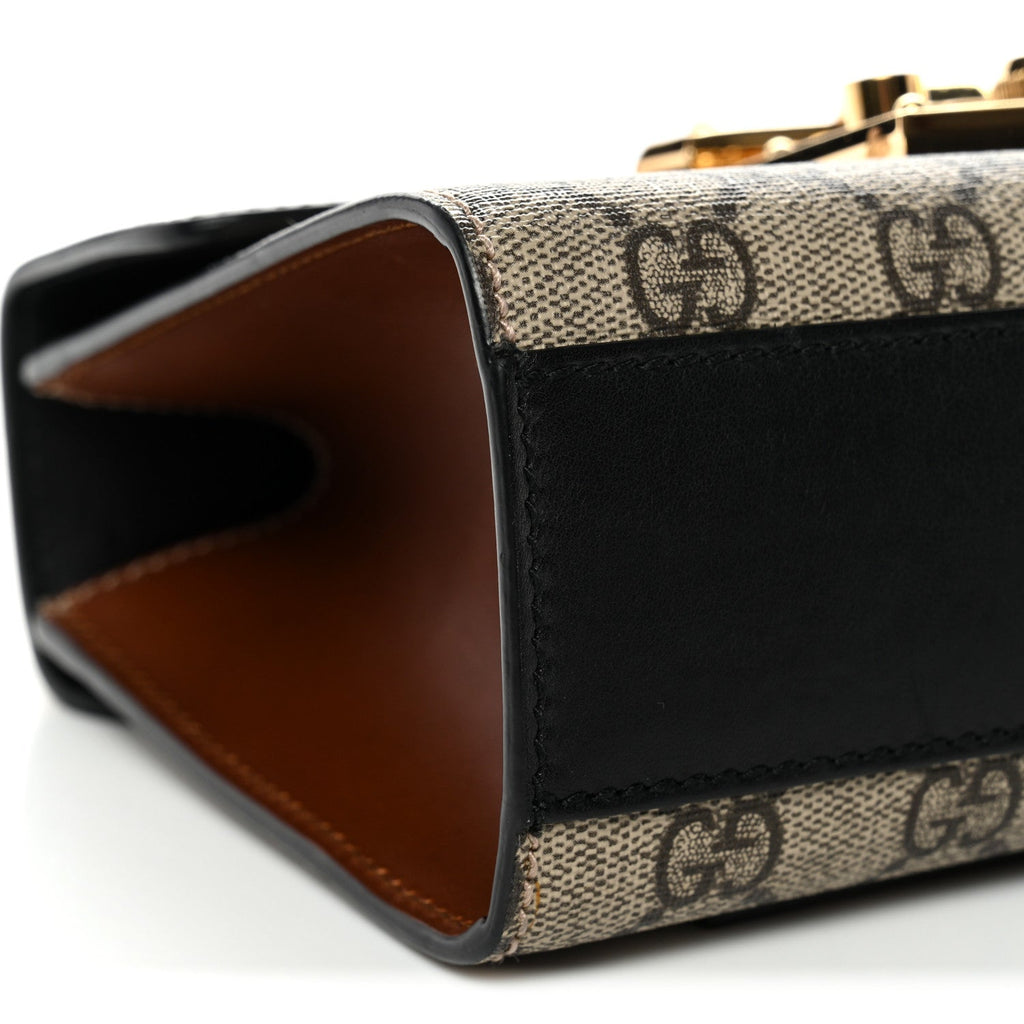 GG Supreme Monogram Calfskin Small Padlock Shoulder Bag Beige Black Cuir product image 9, provided for visual reference and